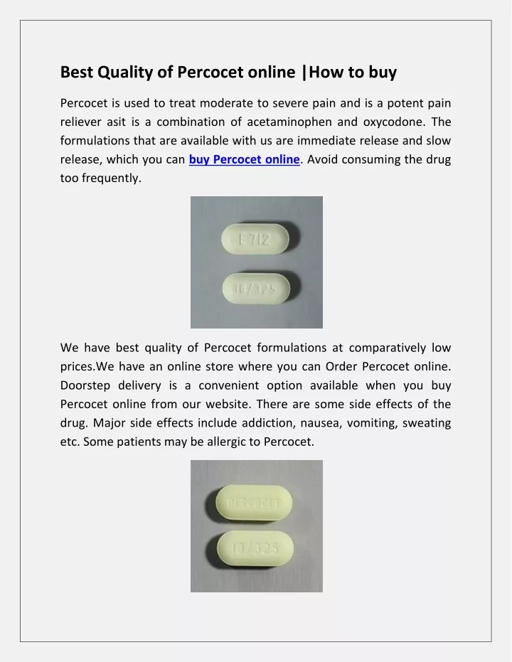best quality of percocet online how to buy