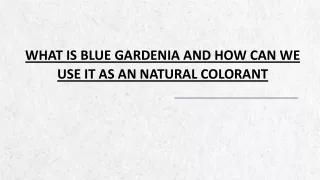What is Blue Gardenia and How can We Use It as an Natural Colorant