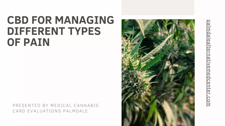 cbd for managing different types of pain
