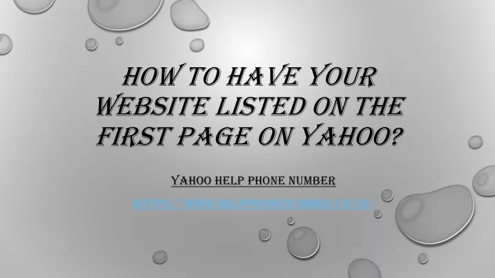 how to have your website listed on the first page on yahoo