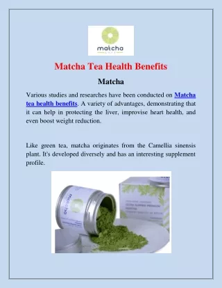 Matcha Tea Health Benefits