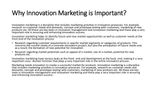 why innovation marketing is important