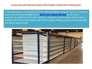 Increase Sale with Attractive Display of Merchandise on Retail Store Shelving Units