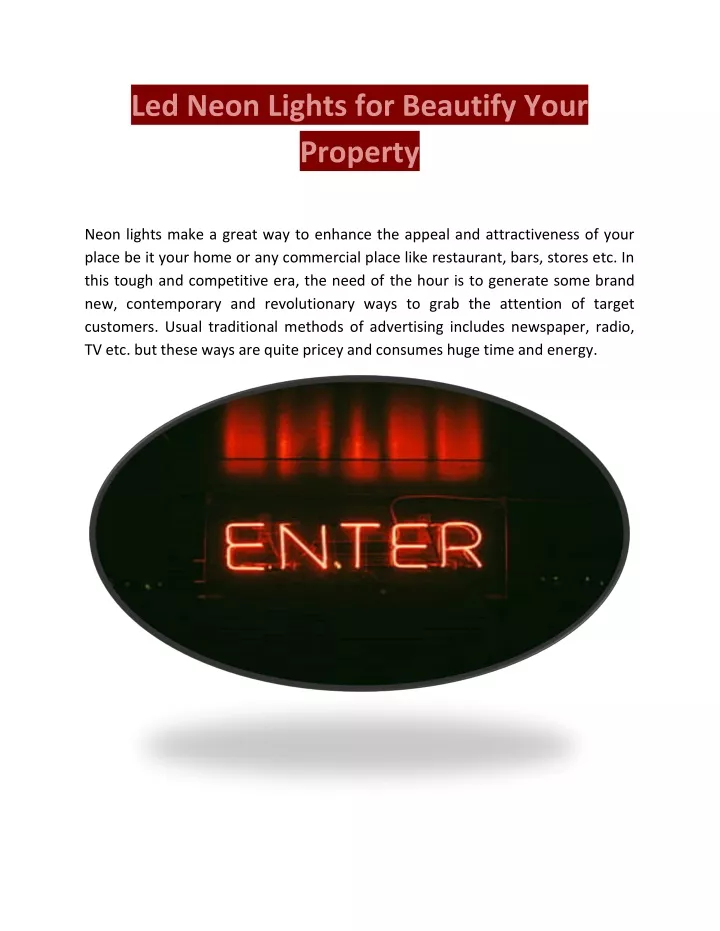 led neon lights for beautify your property