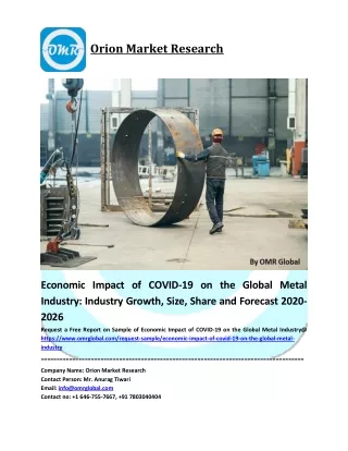 Global Metal Industry Trends, Size, Competitive Analysis and Forecast - 2020-2026