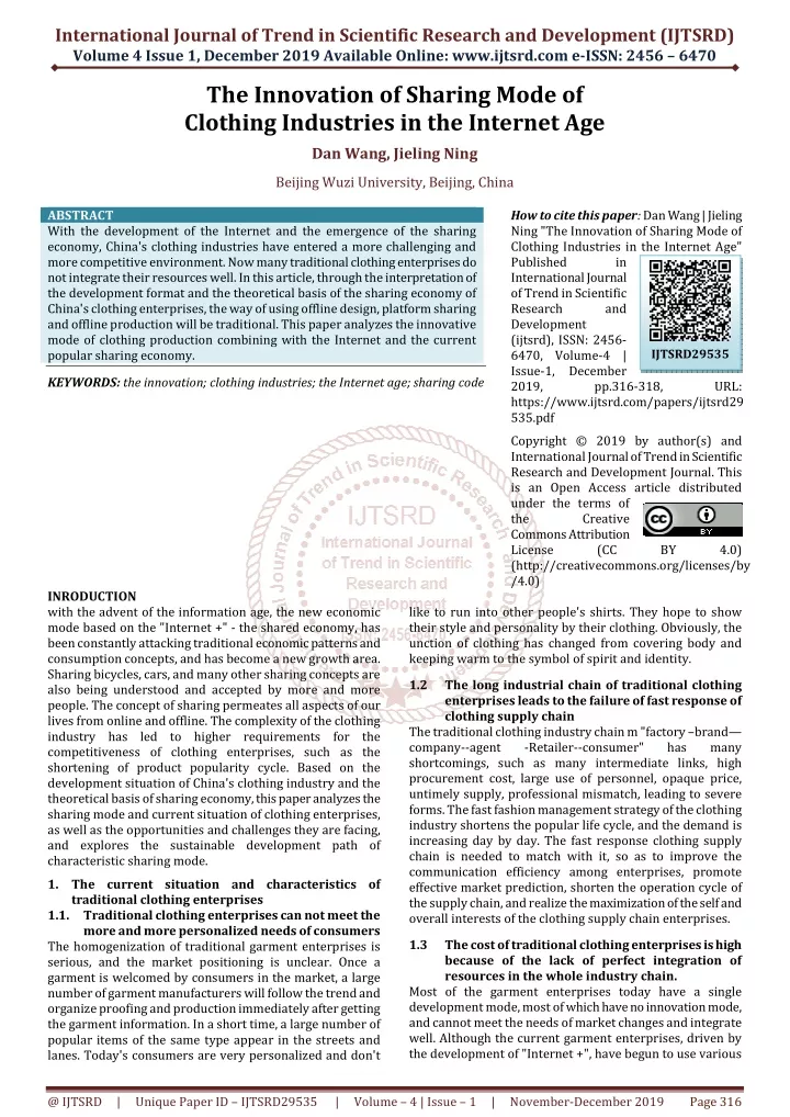 international journal of trend in scientific