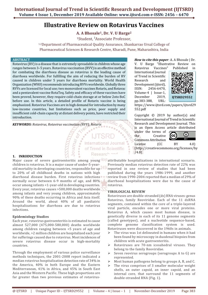 international journal of trend in scientific