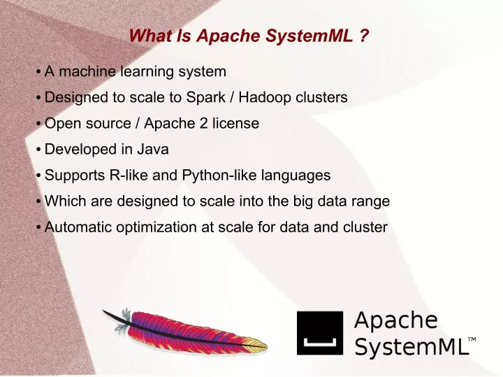 what is apache systemml
