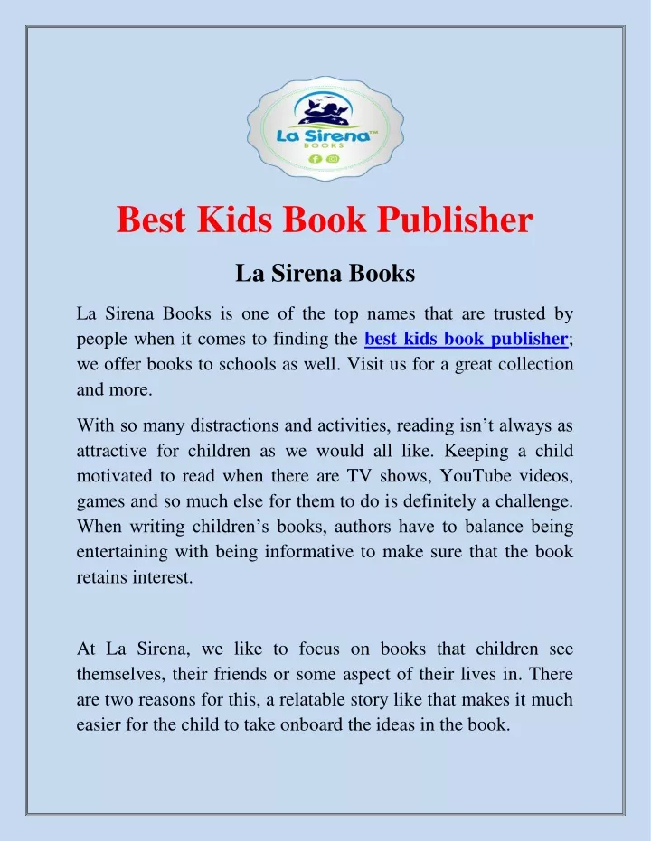 best kids book publisher