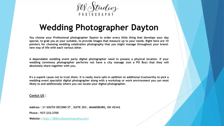 wedding photographer dayton