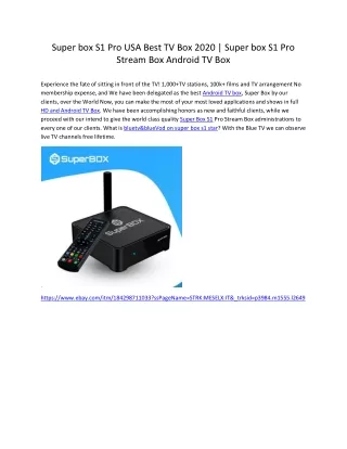 Superbox S1 Pro USA Best TV Box 2020 | Superbox S1 Pro Stream Box Android TV Box