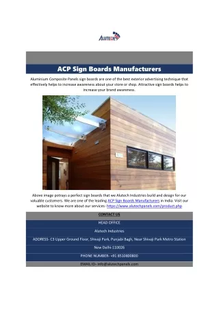 acp sign boards manufacturers