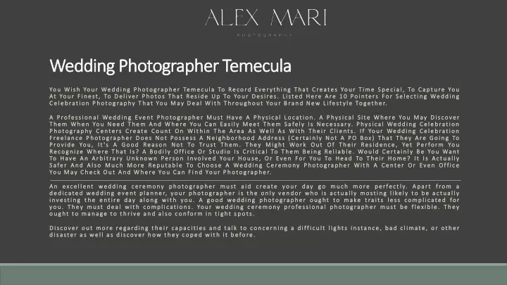 wedding photographer temecula