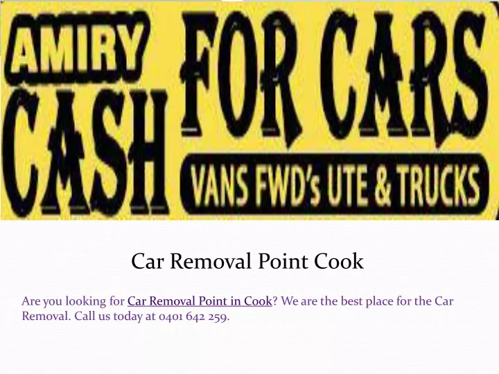 car removal point cook