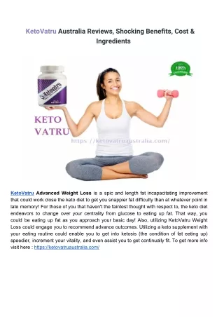 KetoVatru Australia Reviews, Shocking Benefits, Cost & Ingredients