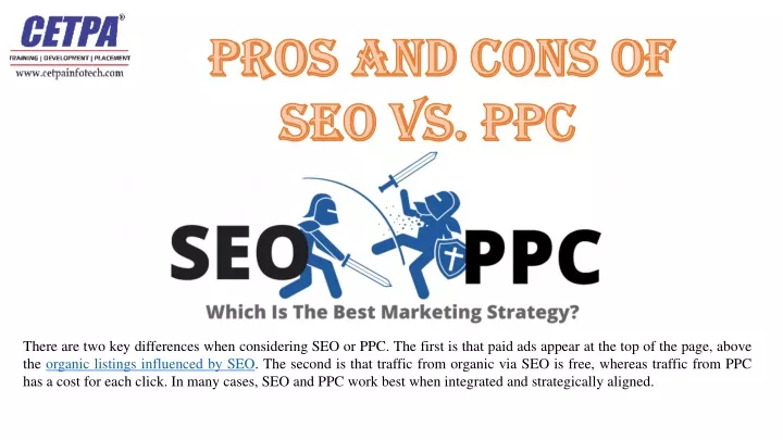pros and cons of seo vs ppc