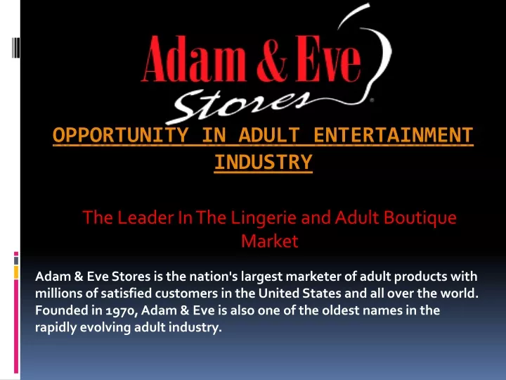 opportunity in adult entertainment industry