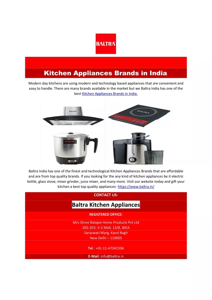 kitchen appliances brands in india
