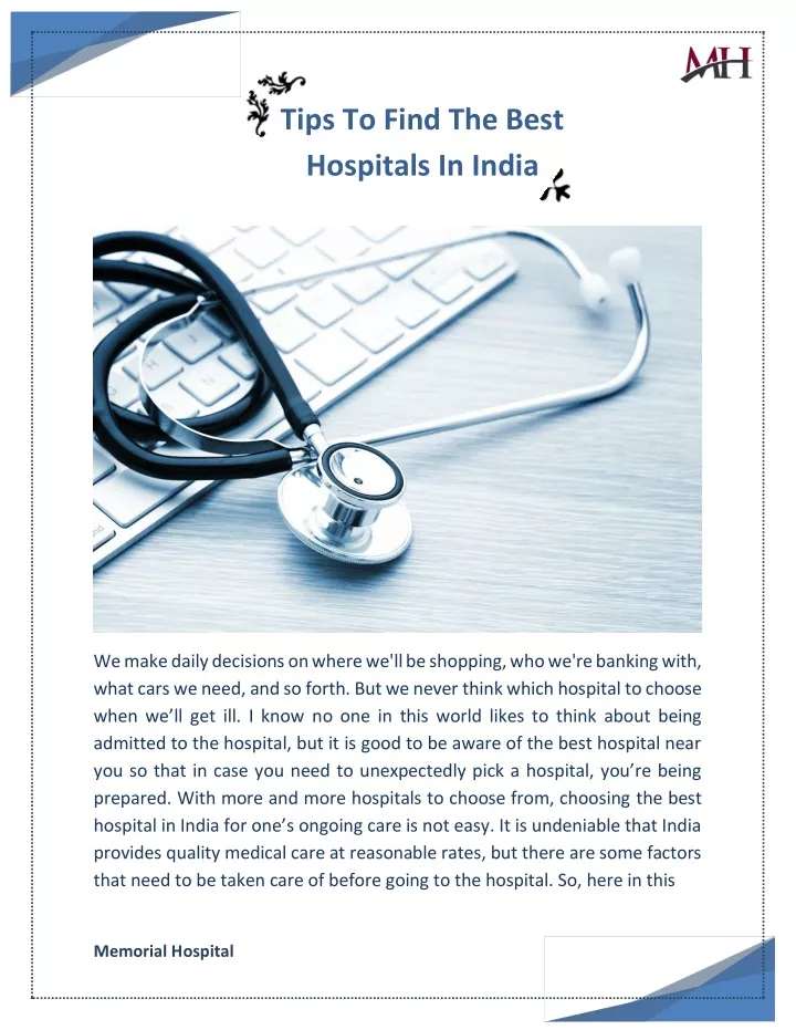 tips to find the best hospitals in india