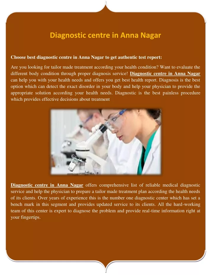 diagnostic centre in anna nagar