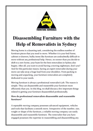 disassembling furniture with the help