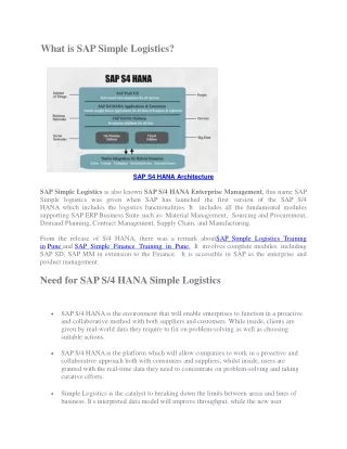 SAP S4 Hana Simple Logistics PPT | SAP Simple Logistics PPT