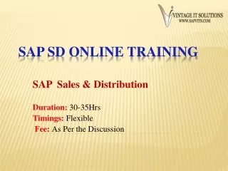 SAP SD Module PPT | SAP SD PPT