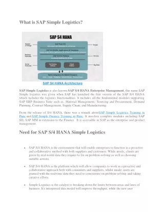 SAP Simple Logistics PDF | SAP Simple Logistics Training Material