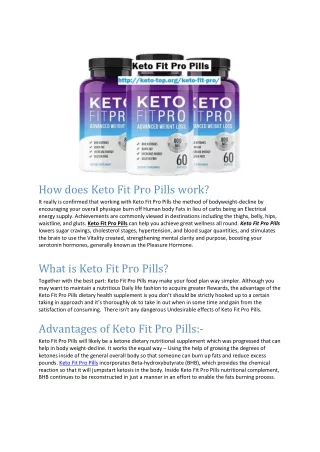 Keto Fit Pro Pills