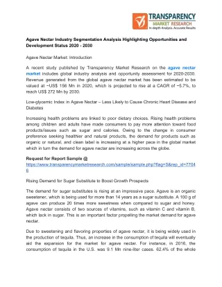 agave nectar industry segmentation analysis
