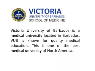 Victoria University of Barbados |MBBS Colleges in Barbados