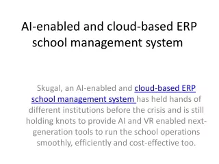 ai enabled and cloud based erp school management system