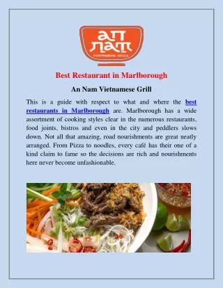 Best Restaurant in Marlborough