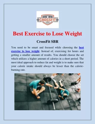 Best Exercise to Lose Weight