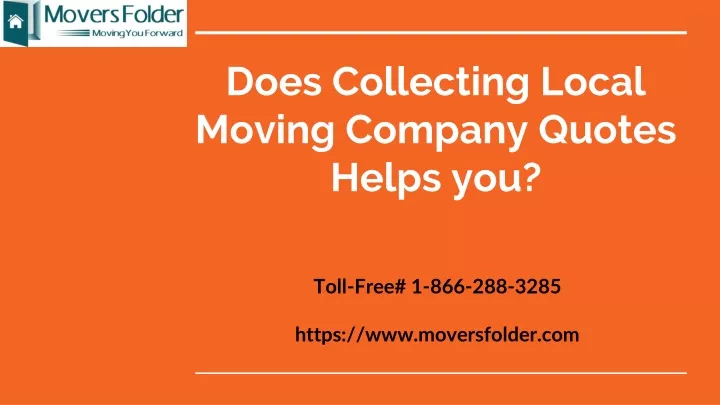 does collecting local moving company quotes helps you