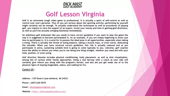 golf lesson virginia