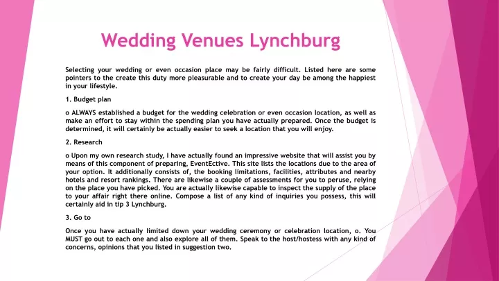 wedding venues lynchburg