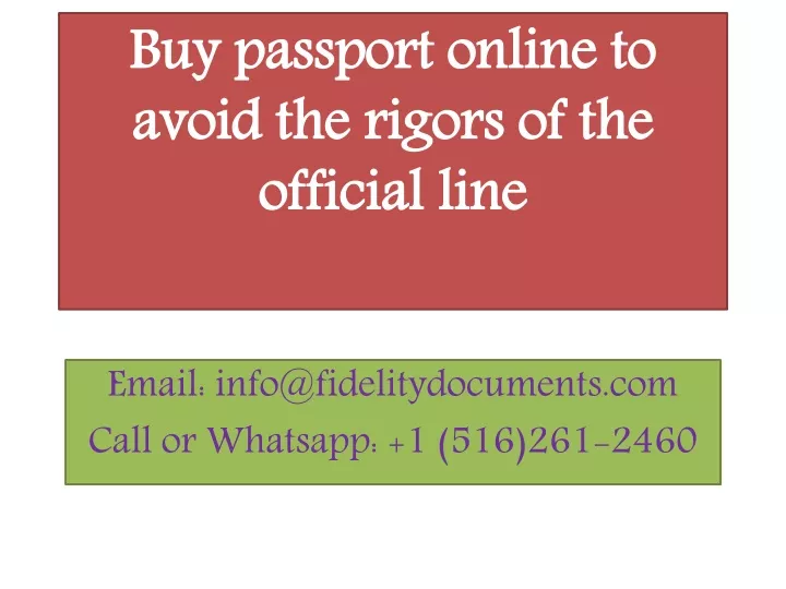 buy passport online to avoid the rigors of the official line