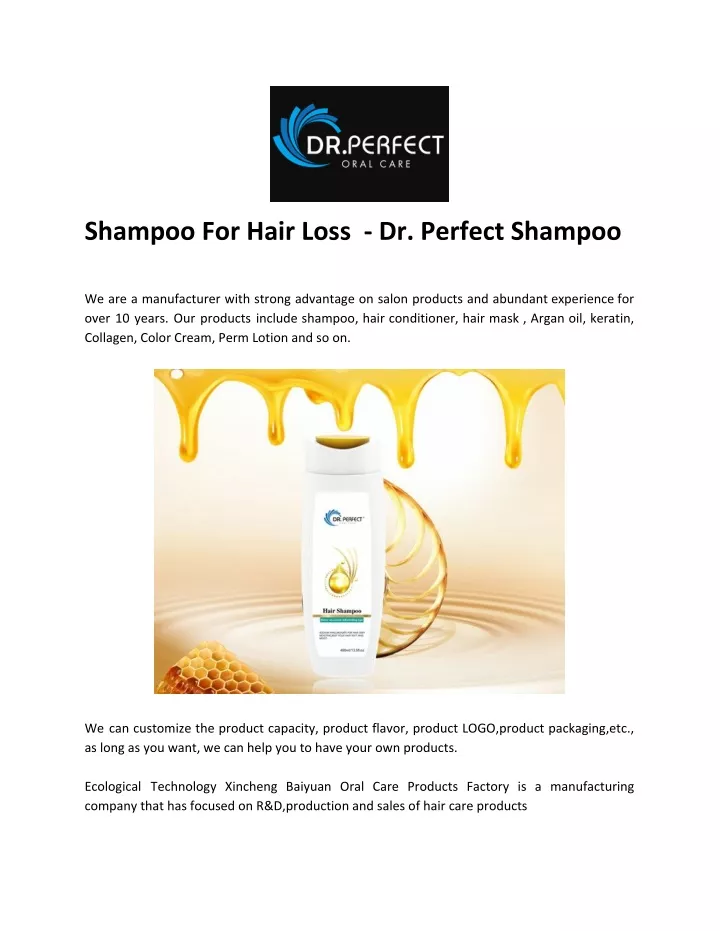 shampoo for hair loss dr perfect shampoo