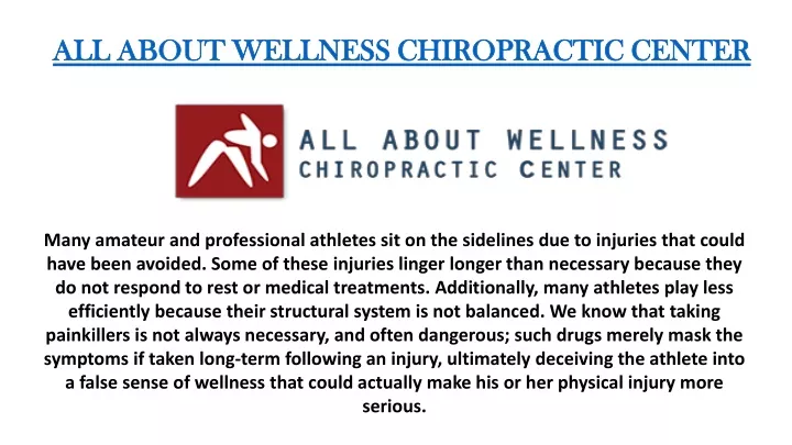 all about wellness chiropractic center all about
