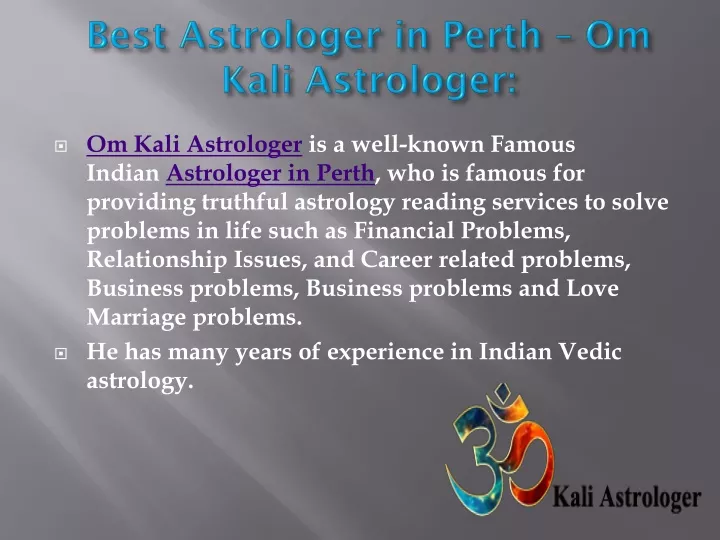 best astrologer in perth om kali astrologer