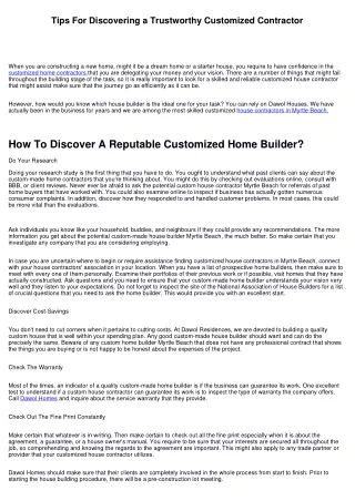 Tips For Finding a Trustworthy Customized Home Builder