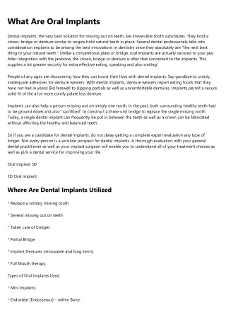 what are oral implants
