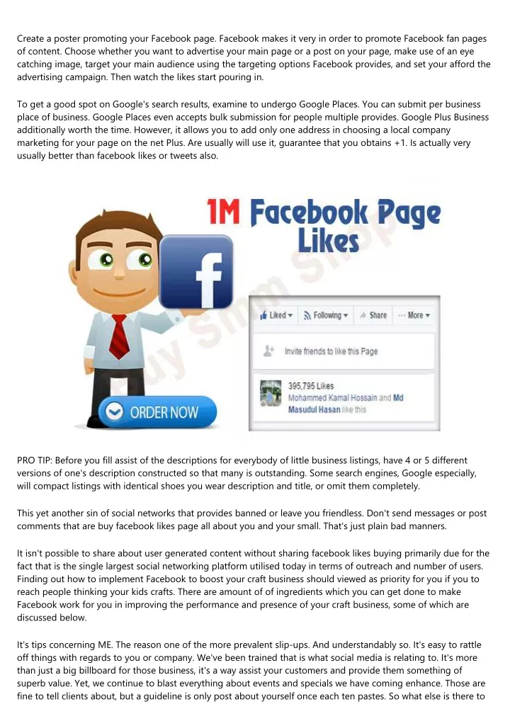 create a poster promoting your facebook page