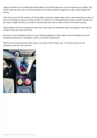 taking a business trip or holiday