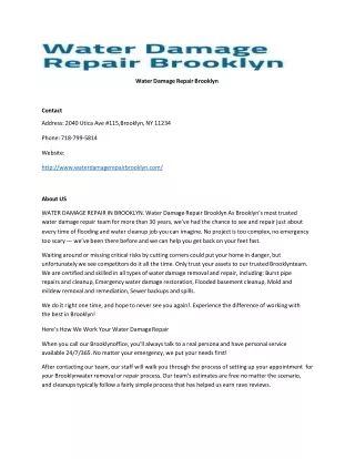 Water Damage Repair Brooklyn