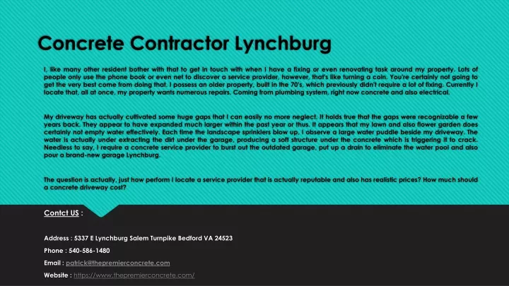 concrete contractor lynchburg
