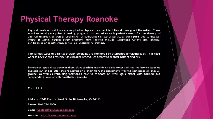 physical therapy roanoke