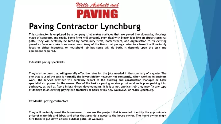 paving contractor lynchburg