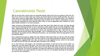 cannabinoids paste